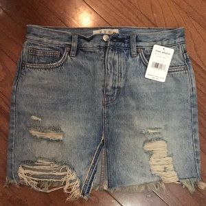 free people denim skirt